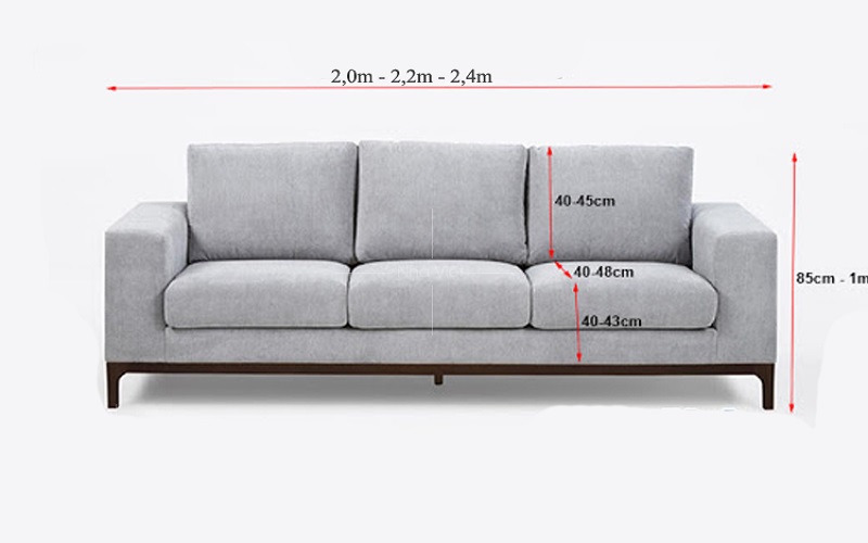 kích thước ghế sofa băng dài