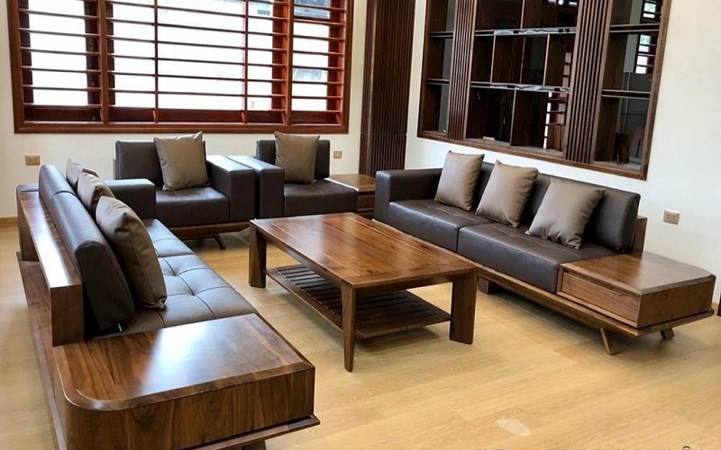 bàn ghế sofa gỗ sồi