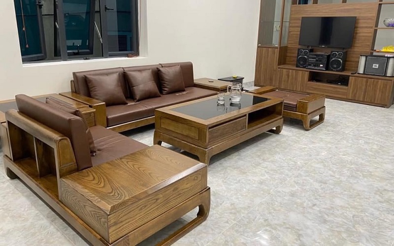 bộ bàn ghế sofa gỗ sồi