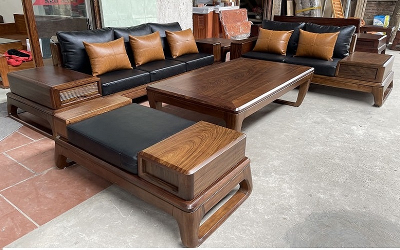 sofa gỗ óc chó